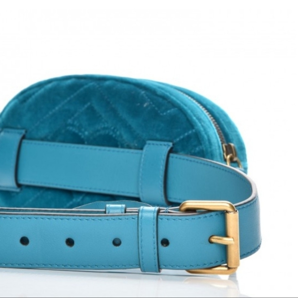 Travel PU Leather Waist Adjustable Belt Bag In Velvet Teal - Picture 9 of 14